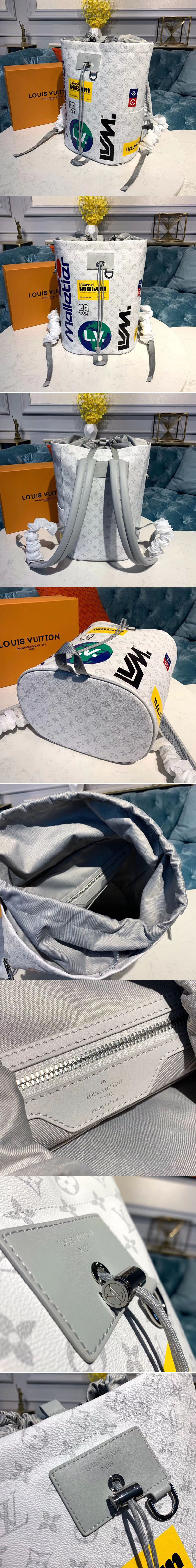 Replica Louis Vuitton M44616 LV Chalk Backpack White Monogram Canvas