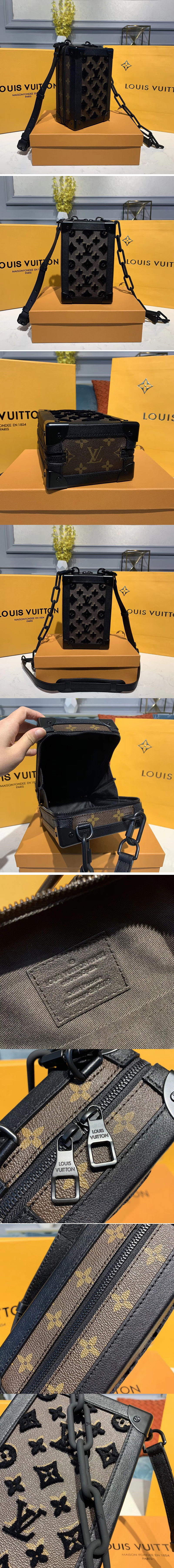 Replica Louis Vuitton M45044 LV Mini Soft Trunk Bags Monogram Canvas and Black velvet