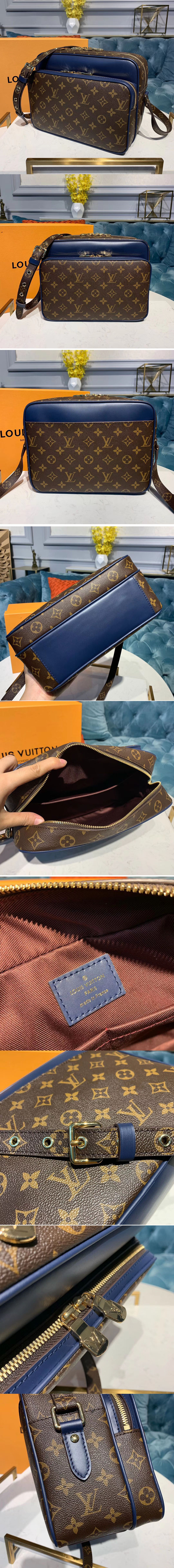 Replica Louis Vuitton M51478 LV Nil Slim Bags Blue Epi Leather and Monogram Canvas