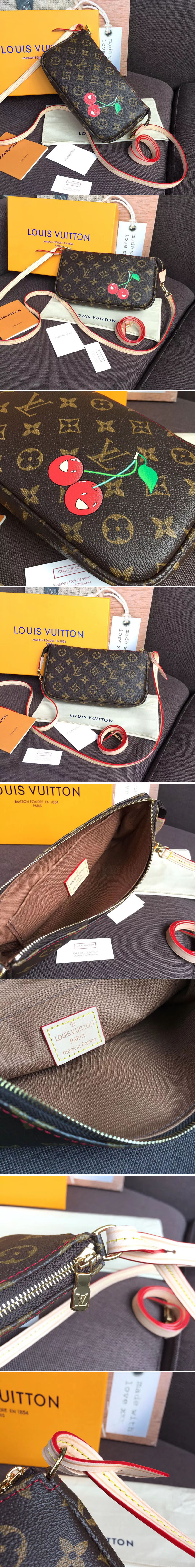 Replica Louis Vuitton M51980 LV Pochette Accessoires With Cherry Bags Monogram Canvas