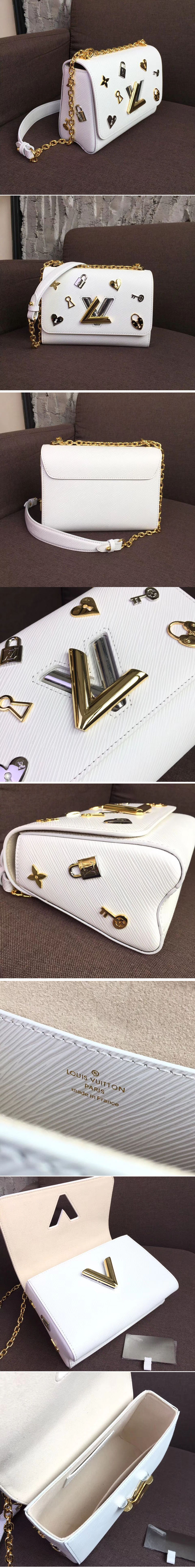 Replica Louis Vuitton M52890 Twist MM MM Bags Epi Leather White