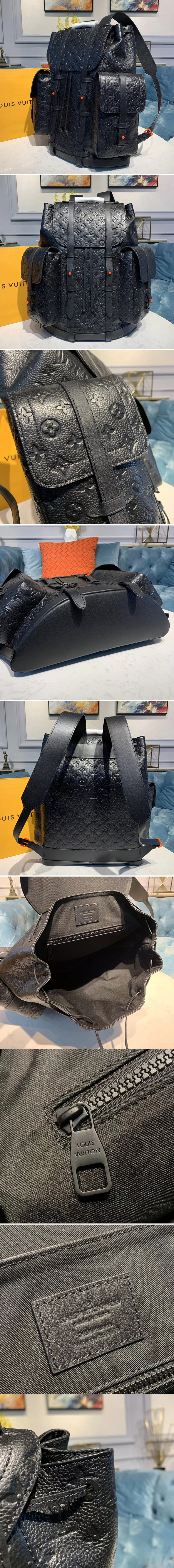 Replica Louis Vuitton M53285 LV Christopher Backpack GM Bags Black Taurillon leather