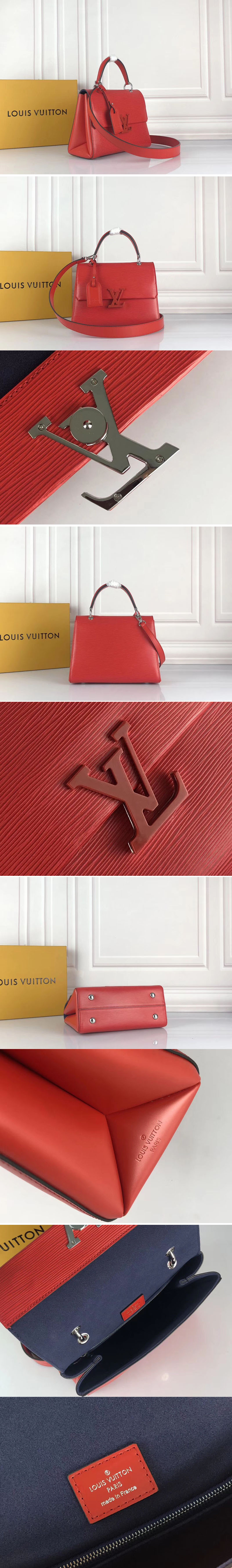 Replica Louis Vuitton M53694 LV Grenelle PM Bags Epi Leather Red