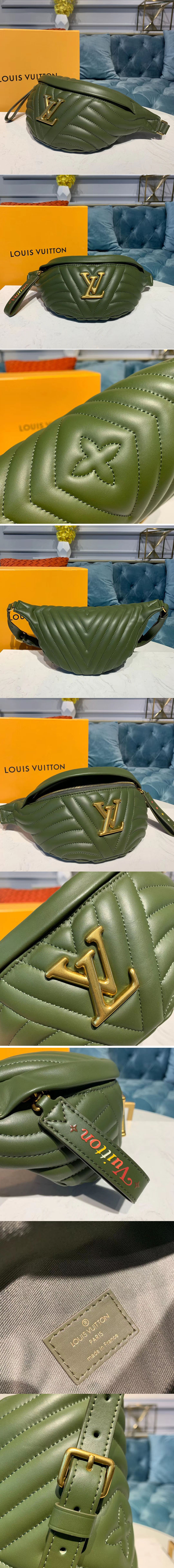 Replica Louis Vuitton M44836 LV New Wave BumBag Bags Green Smooth calf leather