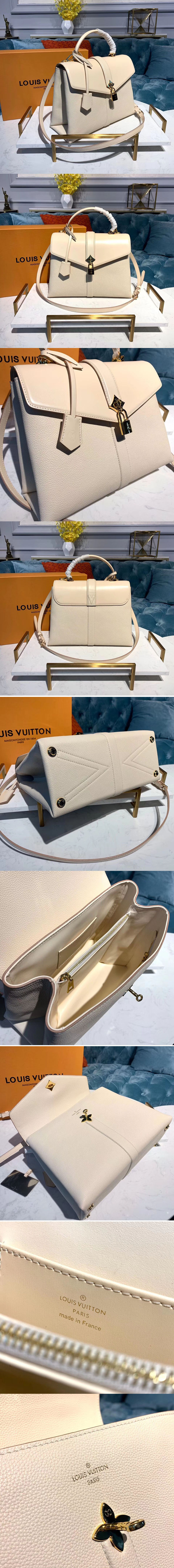 Replica Louis Vuitton M53815 LV Rose Des Vents MM Bags Cream Calf Leather