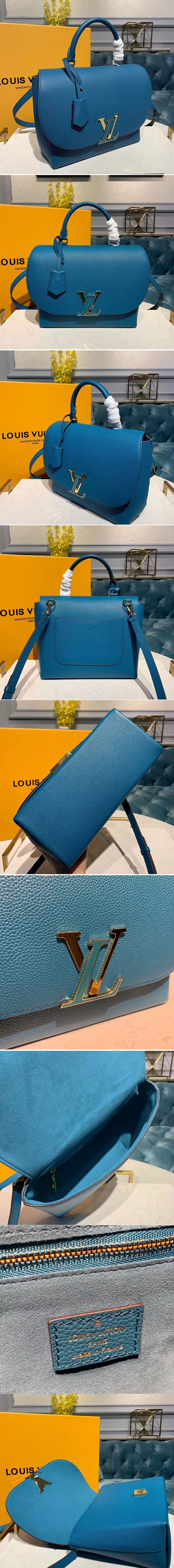 Replica Louis Vuitton M55222 LV Volta Bags Colvert Blue Calf leather