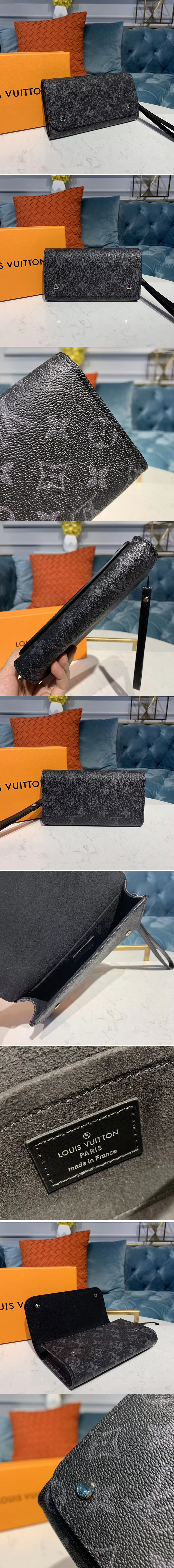 Replica Louis Vuitton M58080 LV Kasai Wallet Monogram Eclipse Canvas