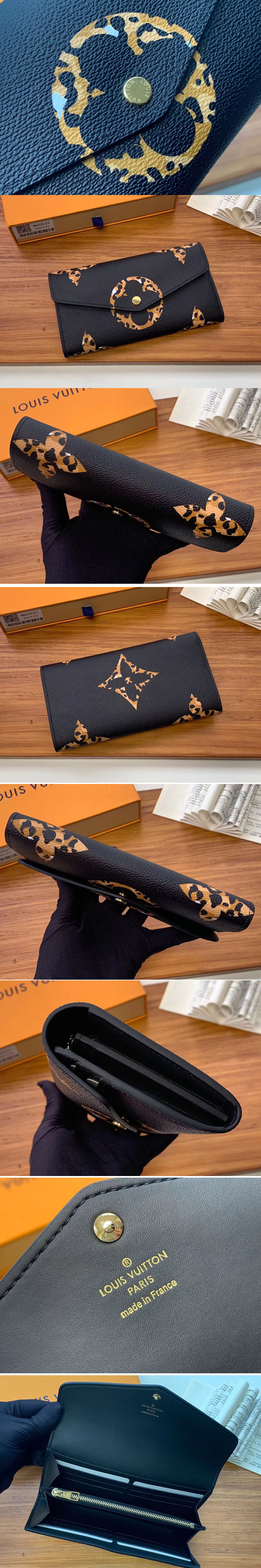 Replica Louis Vuitton M60531 LV Sarah Wallets Black Monogram canvas