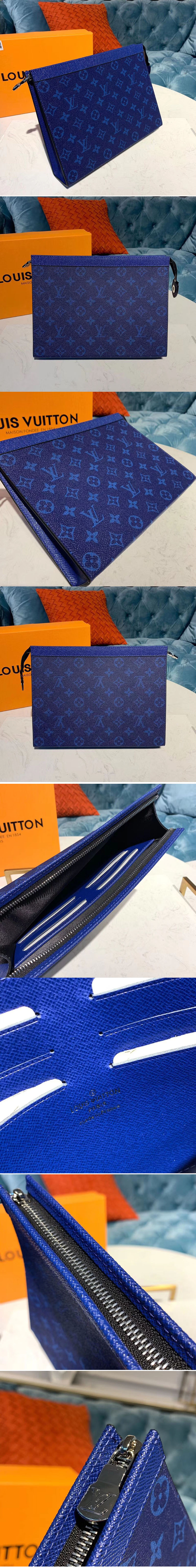 Replica Louis Vuitton M61692 LV Pochette Voyage MM Bags Blue Monogram Canvas