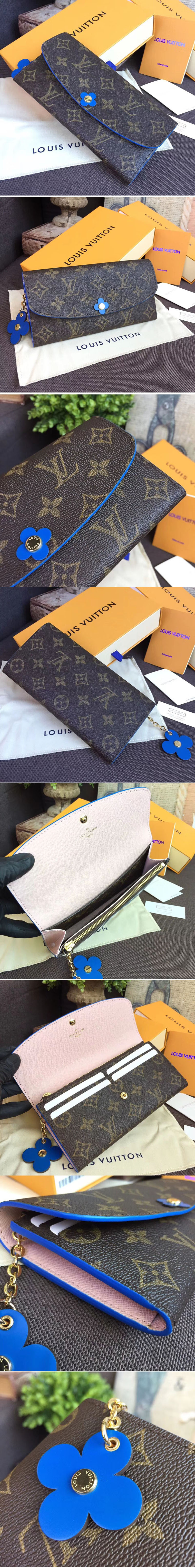 Replica Louis Vuitton M63895 Emilie Wallet Monogram Canvas Blue jean