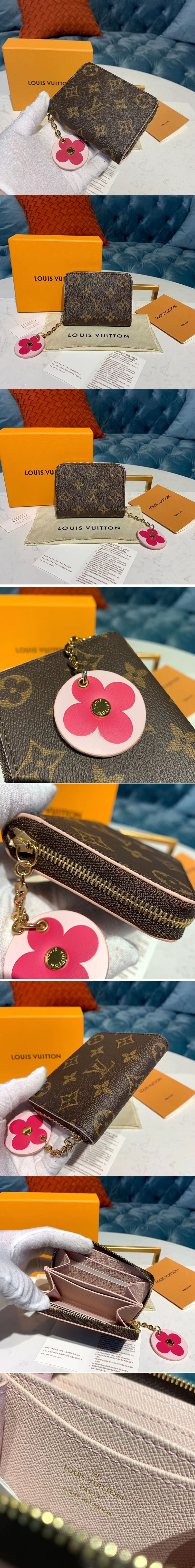 Replica Louis Vuitton M68312 LV Zippy Coin Purse Monogram Canvas Pink