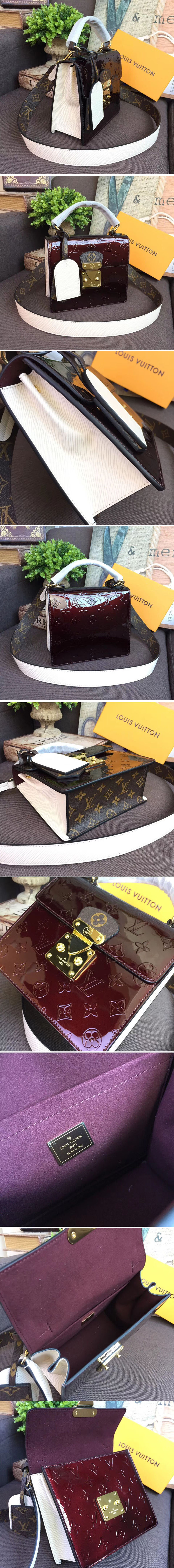 Replica Louis Vuitton M90376 Spring Street Bags Monogram Vernis Leather Purple