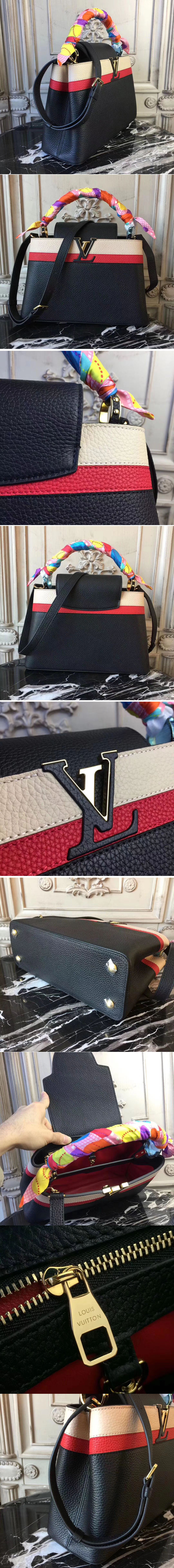 Replica Louis vuitton M94586 LV Capucines BB Bags Black Taurillon leather