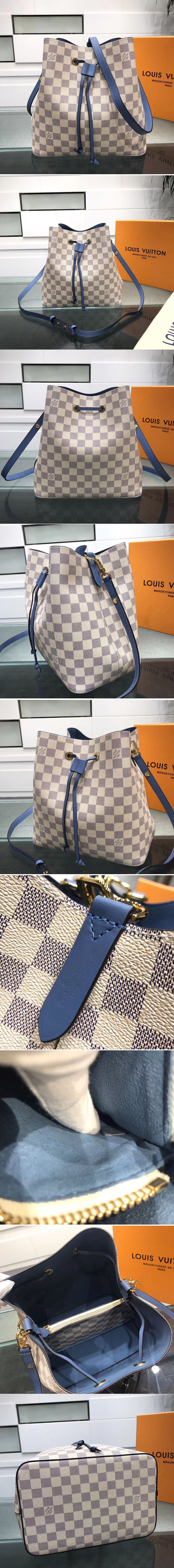 Replica Louis Vuitton N40153 LV Neonoe Damier Azur Canvas Blue