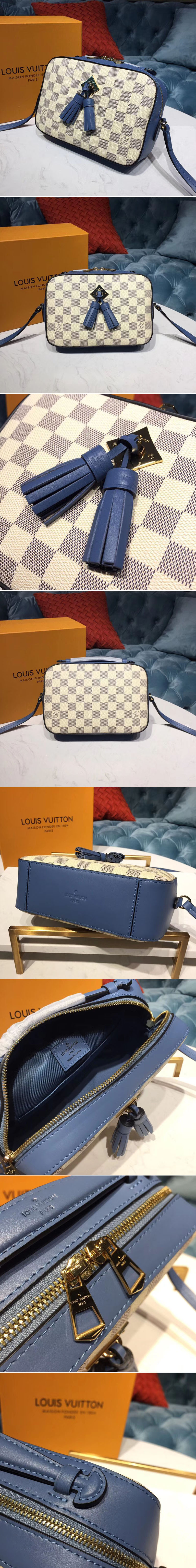 Replica Louis Vuitton N40155 LV Saintonge Bags Damier Azur Canvas Blue