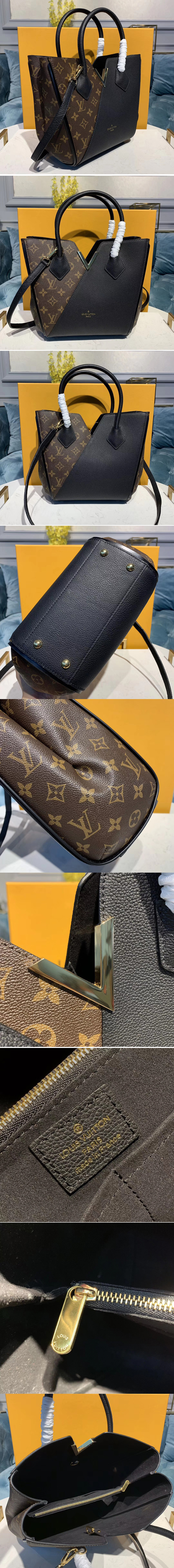 Replica Louis Vuitton M41856 LV Kimono Tote Bag Monogram Canvas/Black Calf Leather