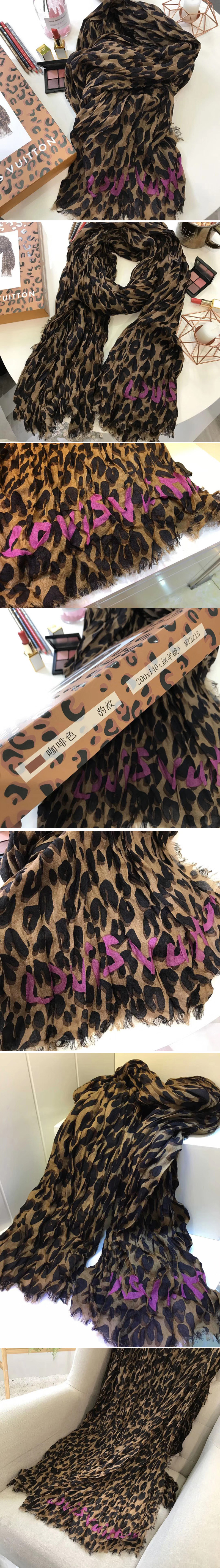 Replica Louis Vuitton M72215 LV Leopard Stole Scarf Cashmere And Silk