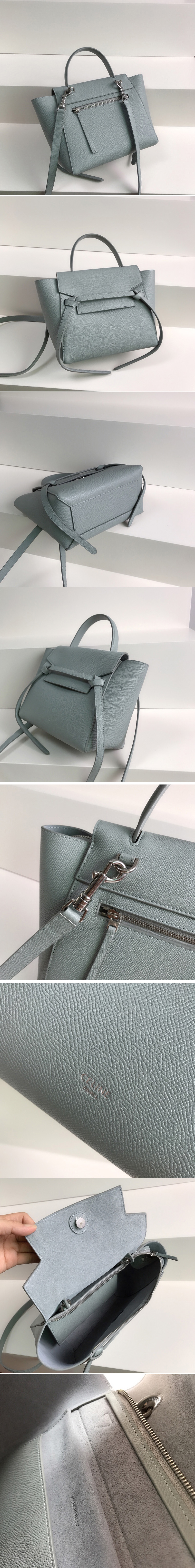 Replica Celine 189003 Nano Belt Bag in Mineral Grained Calfskin