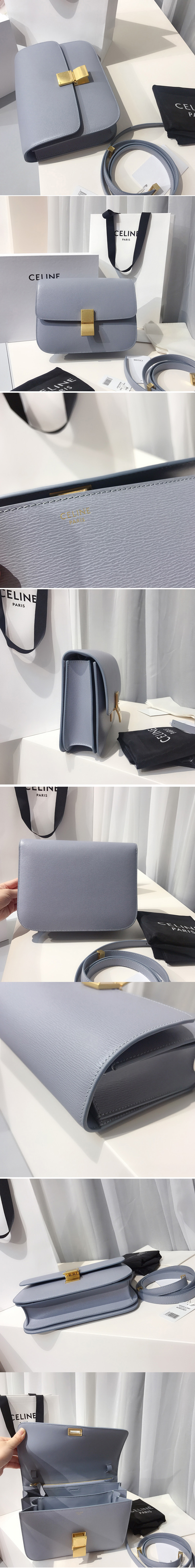 Replica Celine 189173 Medium Classic Bag in Blue Calfskin