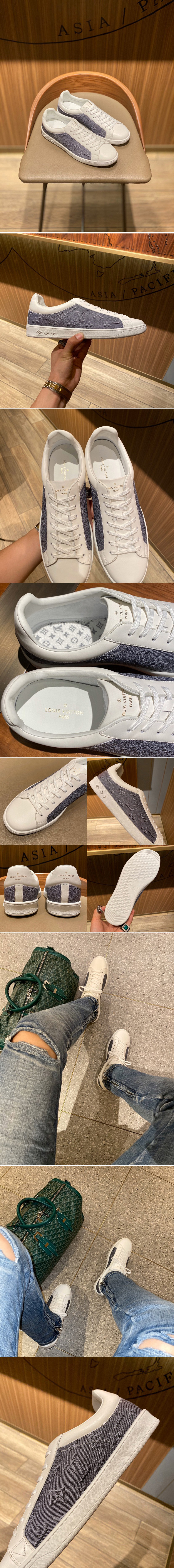 Replica Louis Vuitton 1A5HB8 LV Luxembourg sneaker in Monogram textile and calf leather