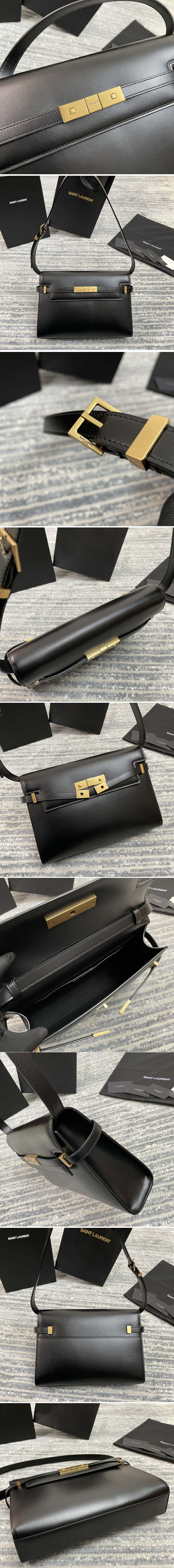 Replica Saint Laurent 579271 YSL MANHATTAN SHOULDER BAG IN Black SMOOTH LEATHER