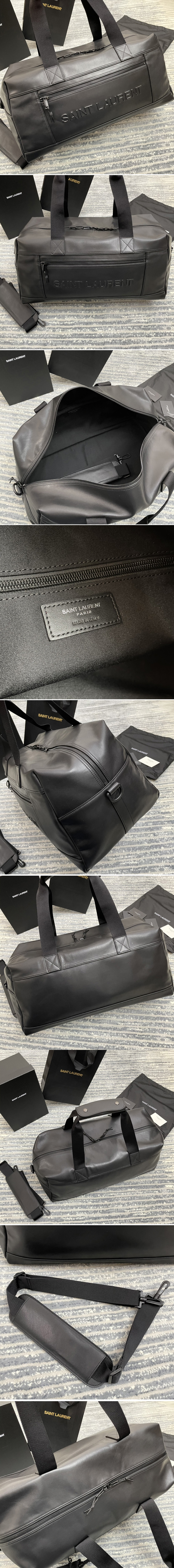 Replica Saint Laurent 594400 YSL LARGE DUFFLE BAG in Black MOOTH LAMBSKIN