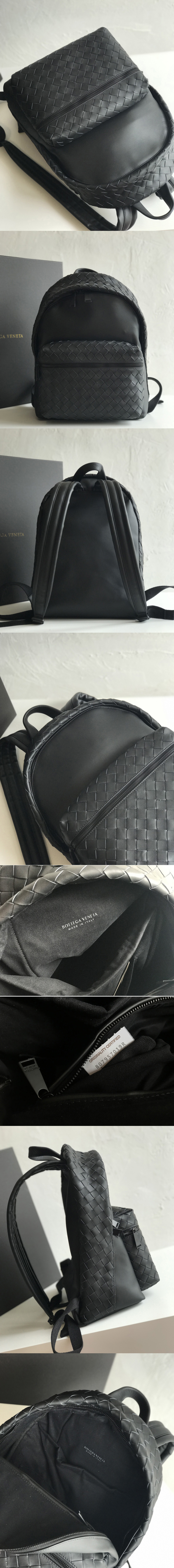 Replica Bottega Veneta 599634 BV Backpack In Black woven calfskin