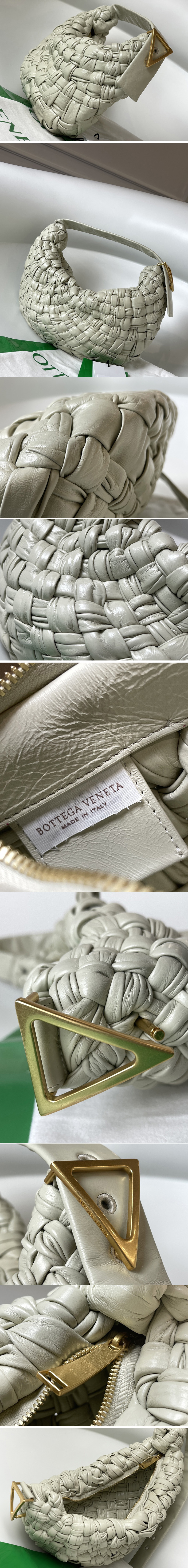 Replica Bottega Veneta 620917 Banana Hobo bag in White handwoven Calfskin leather