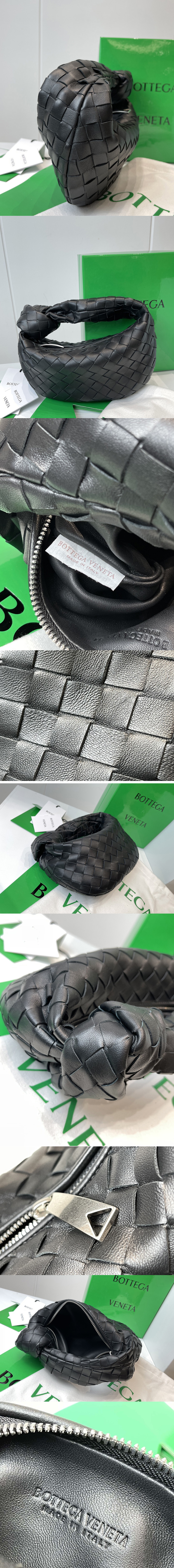 Replica Bottega Veneta 651876 Mini Jodie boho bag in Black Intrecciato Nappa leather