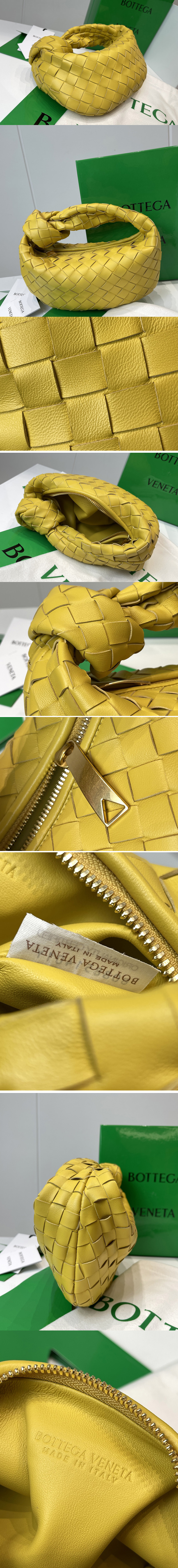 Replica Bottega Veneta 651876 Mini Jodie boho bag in Yellow Intrecciato Nappa leather