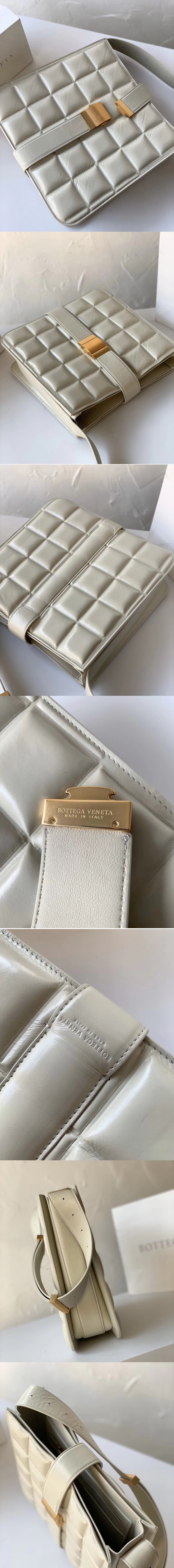 Replica Bottega Veneta 578344 padded marie bag in White Calfskin Leather