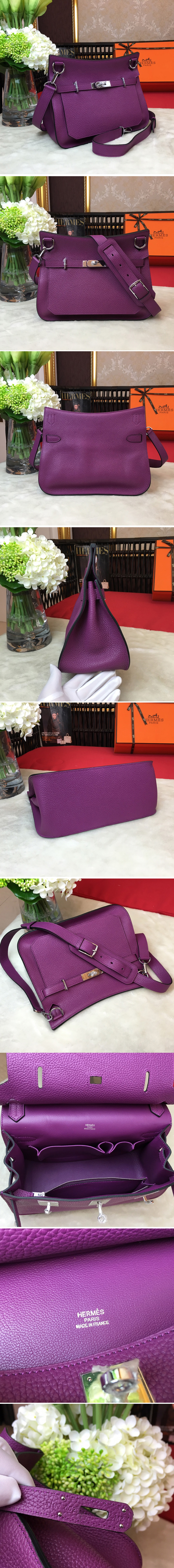 Replica Hermes H061784 Jypsiere 28 bag in Purple original taurillon Clemence leather