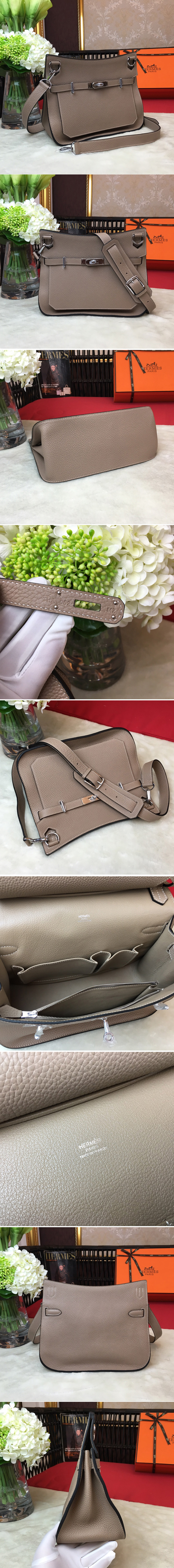 Replica Hermes H061784 Jypsiere 28 bag in Gray original taurillon Clemence leather