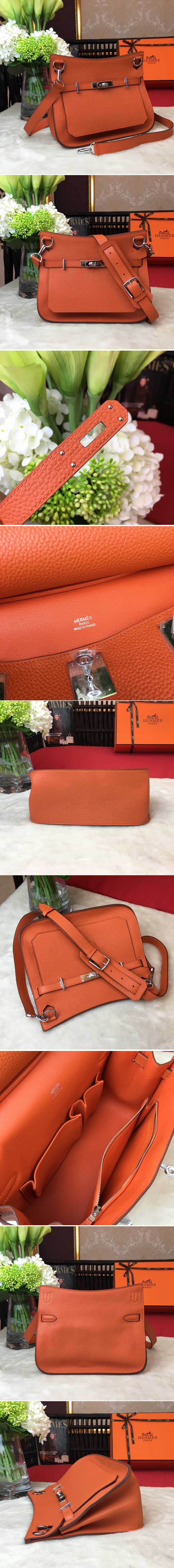 Replica Hermes H061784 Jypsiere 28 bag in Orange original taurillon Clemence leather