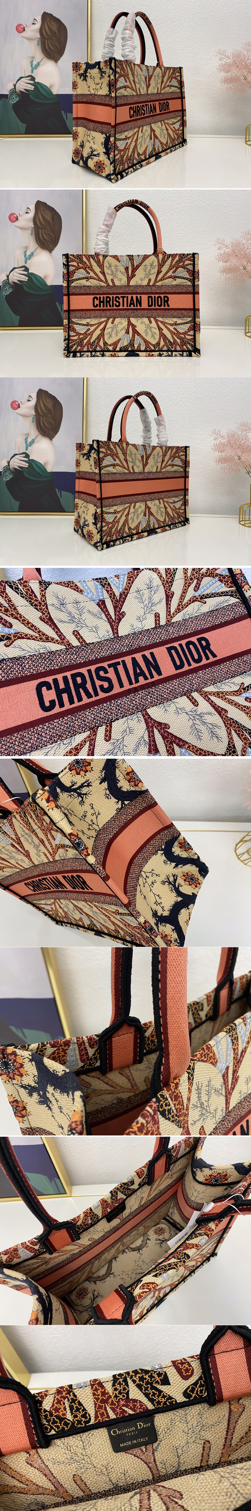 Replica Christian Dior M1296 Small Dior Book Tote Bag in Dior Embroidery