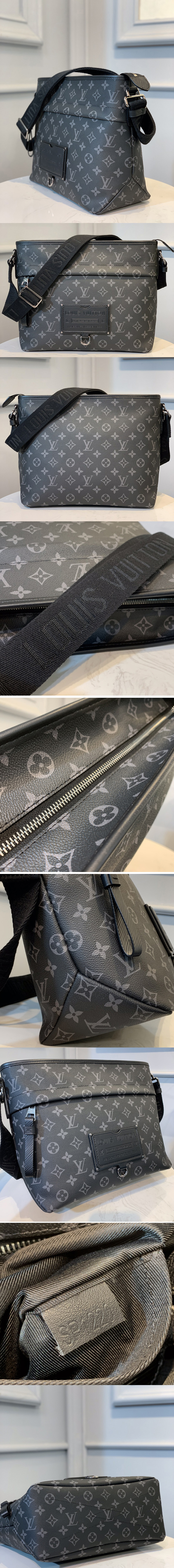 Replica Louis Vuitton M45214 LV Besace Zippee MM Bag in Monogram Eclipse Canvas