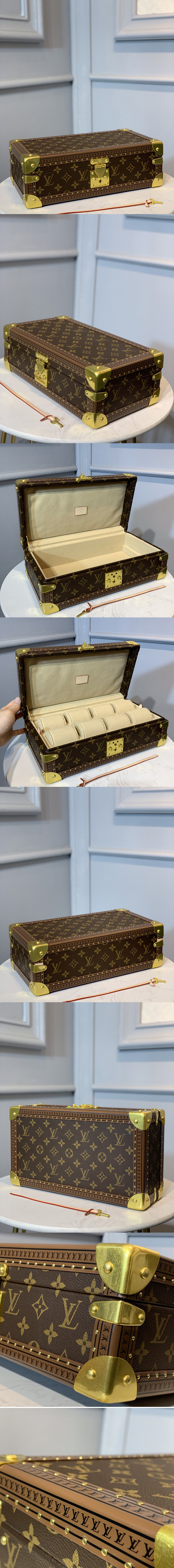 Replica Louis Vuitton M47641 LV 8 watch case in Monogram canvas