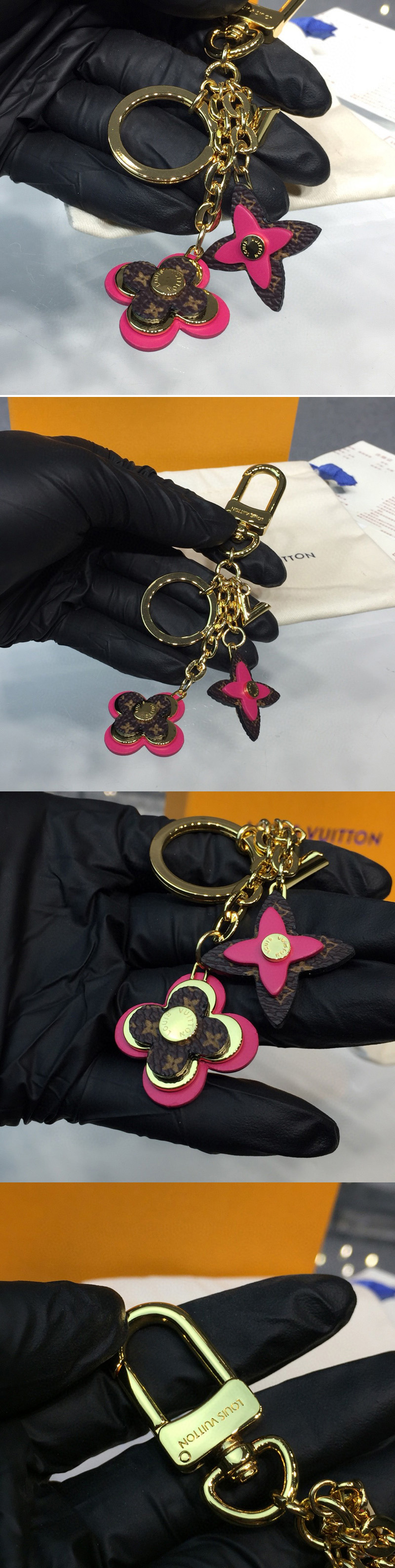 Replica Louis Vuitton M63084 LV Blooming Flowers bag charm and key holder Flower Monogram Canvas