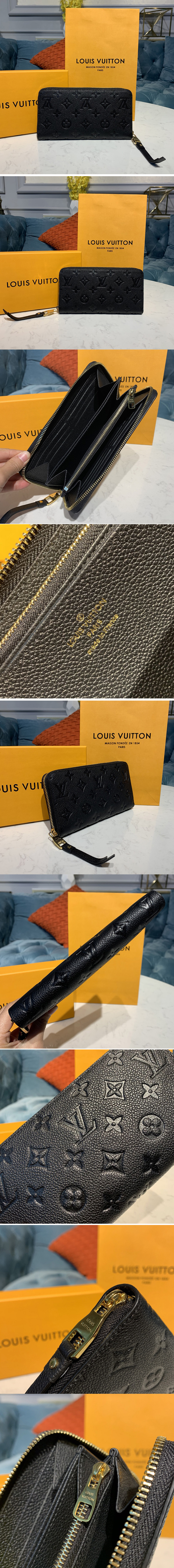 Replica Louis Vuitton M61864 LV Zippy wallet Black Monogram Empreinte Leather