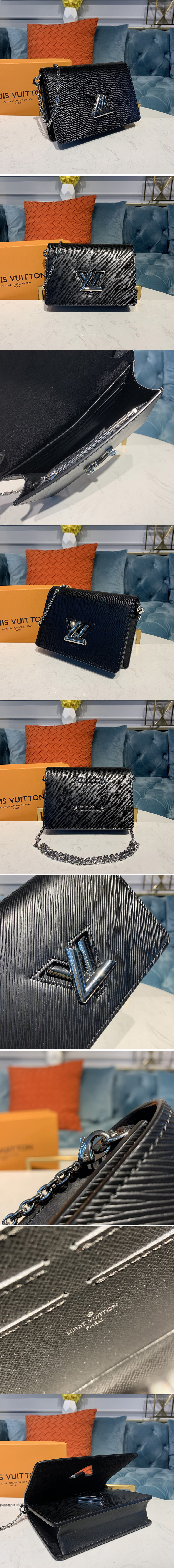 Louis Vuitton Twist Belt Chain Wallet Black EPI