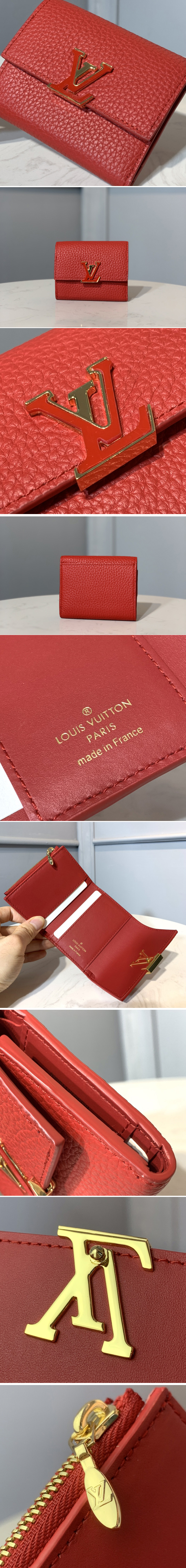 Replica Louis Vuitton M68587 LV Capucines XS wallet Red Taurillon leather