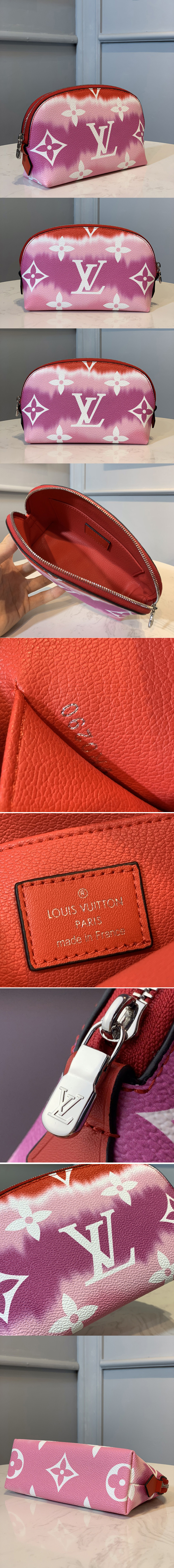 Replica Louis Vuitton M69138 LV Escale Pochette Cosmetique Bag In Red Monogram Canvas