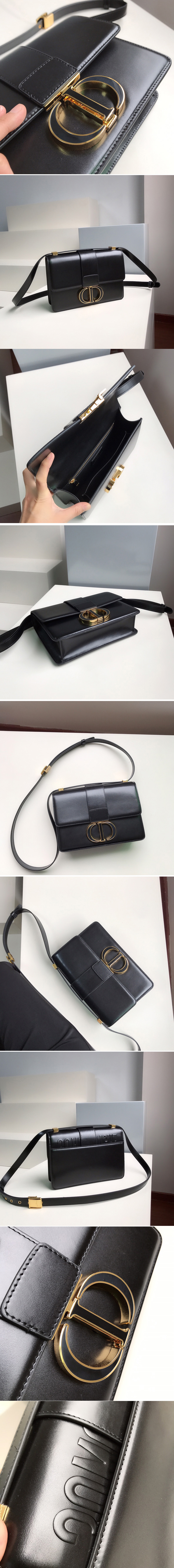 Replica Christian Dior M9203 Dior 30 Montaigne bag in Black Box Calfskin Leather