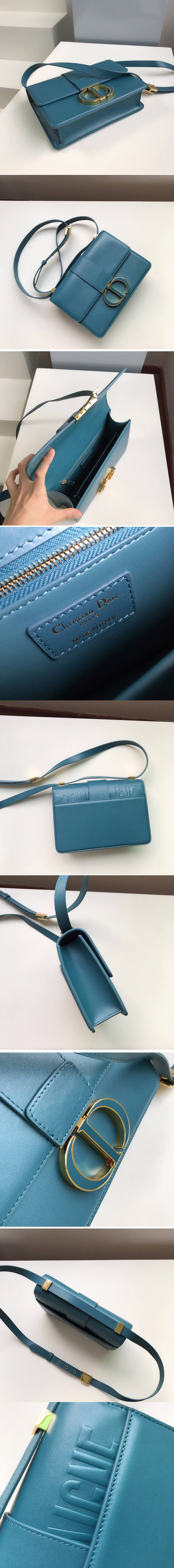 Replica Christian Dior M9203 Dior 30 Montaigne bag in Blue Box Calfskin Leather