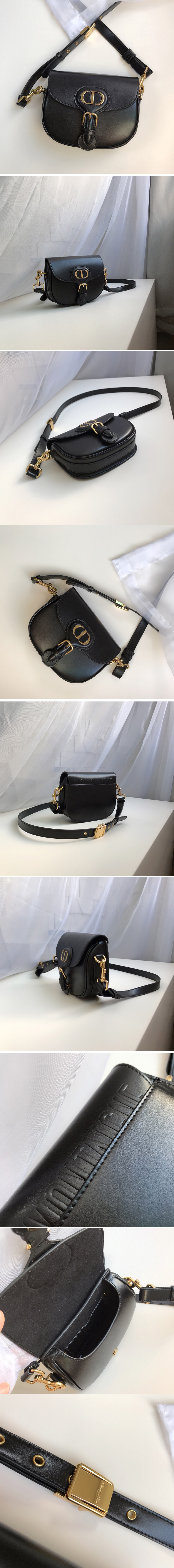 Replica Christian Dior M9317 Small Dior Bobby Bag in Black Box Calfskin