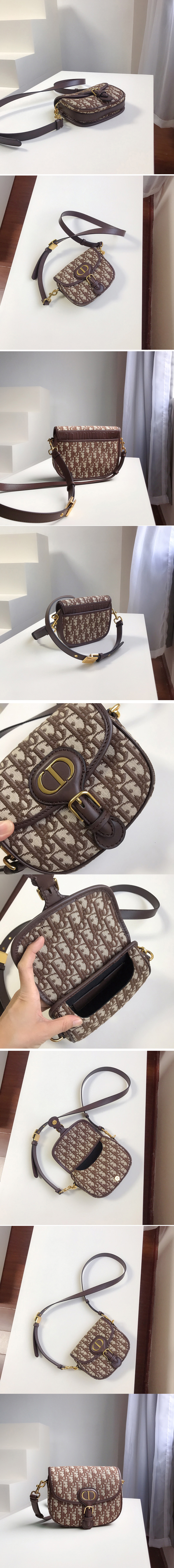 Replica Christian Dior M9317 Small Dior Bobby Bag in Brown Dior Oblique Jacquard