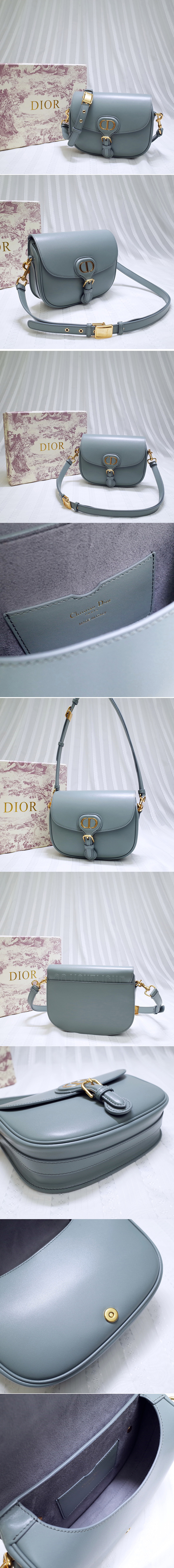 Replica Christian Dior M9319 Medium Dior Bobby Bag in Blue Box Calfskin