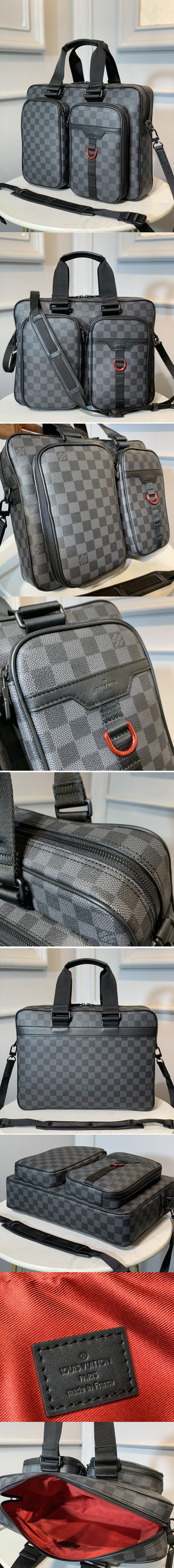 Replica Louis Vuitton N40278 LV Utility Business Bag in Damier Graphite coated canvas