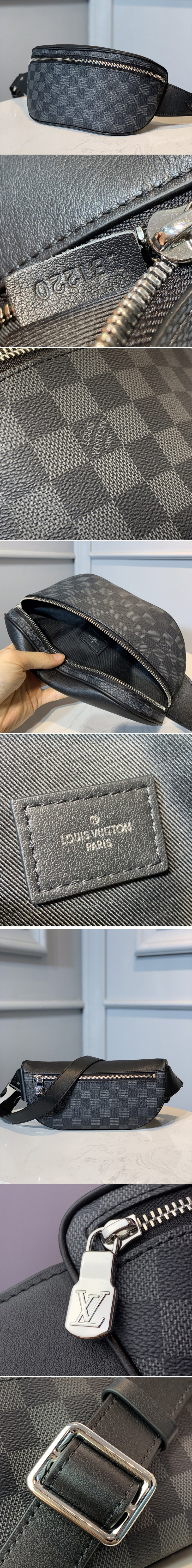 Replica Louis Vuitton N40362 LV Campus Bumbag in Damier Graphite Canvas