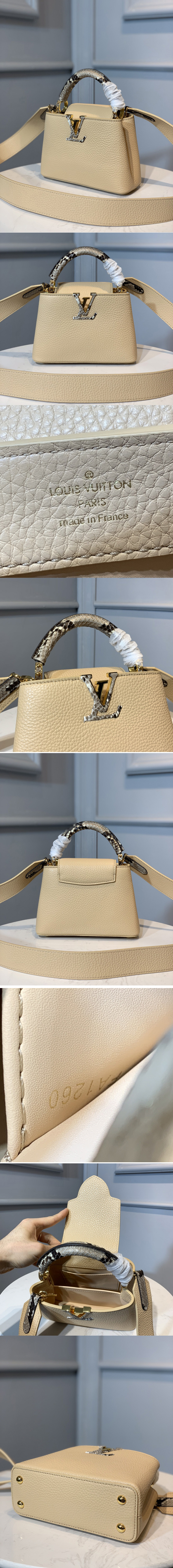 Replica Louis Vuitton M55923 LV Capucines Mini handbag In Yellow Taurillon leather